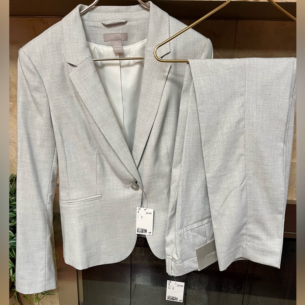 Brand New Classic Light Grey Pantsuit Suit by H&M